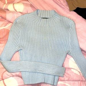 Kendall and Kylie baby blue turtle neck